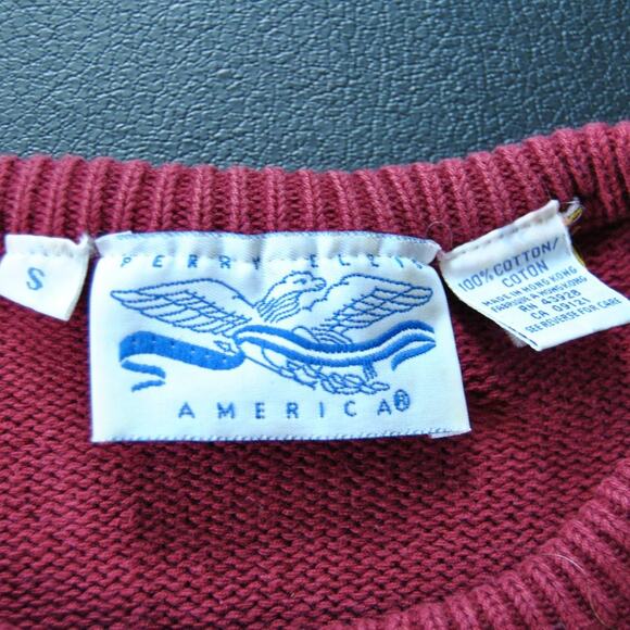 Perry Ellis America Sweater Vintage Maroon Small - Picture 4 of 5